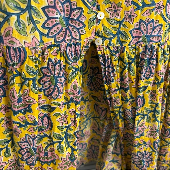 Cleobella Mindy Yellow Floral Printed Midi Dress - Picture 4 of 6